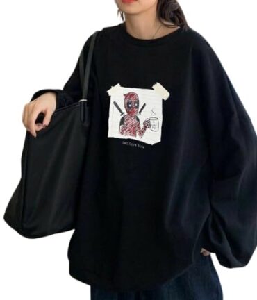 COMIC STREET レディース ガールズ 和風パーカー かわいい柄プリント スウェットシャツ ファッション かわいい アニメ プルオーバー