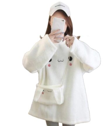 トライアゲインバニー レディース フェイクファー フード付きネックパーカー