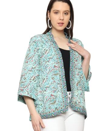 KE KANHA EXPORTS レディース スタイリッシュなシュラッグ | レディース ジーンズ トップスのカバーアップ | ウエスタンビーチウェア | 夏服 | 着物丈オプション ショート | ミディアム | ロング